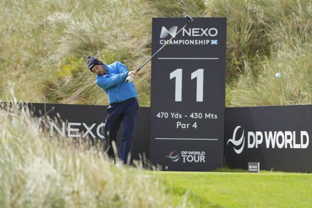 BALMEDIE, SCOTLAND - AUG 20: Lukas Nemecz (AUT) plays from the eleventh tee during Round 1 at the 2026 Nexo Championship at the Trump International Golf Links, Balmedie on August 20, 2026 in Aberdeenshire, Scotland The 2026 Nexo Championship
