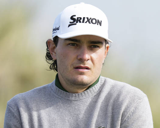 BALMEDIE, SCOTLAND - AUG 21: Maximilian Steinlechner (AUT) waits on the third tee during Round 2 at the 2026 Nexo Championship at the Trump International Golf Links, Balmedie on August 21, 2026 in Aberdeenshire, Scotland The 2026 Nexo Championship