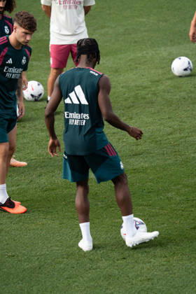 ESP: Real Madrid Training day Yan Diomande of Real Madrid during the training day of Real Madrid ahead the Spanish League, LaLiga EA Sports, football match against RC Espanyol de Barcelona at Ciudad Deportiva Real Madrid in Valdebebas, Madrid on August 21, 2026, Spain Madrid Spain Copyright: xAgenciaxLOFx