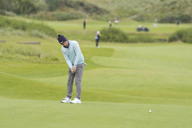 BALMEDIE, SCOTLAND - AUG 22: Lukas Nemecz (AUT) putts on the second green during Round 3 at the 2026 Nexo Championship at the Trump International Golf Links, Balmedie on August 22, 2026 in Aberdeenshire, Scotland The 2026 Nexo Championship
