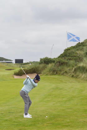 BALMEDIE, SCOTLAND - AUG 22: Lukas Nemecz (AUT) plays from the rough on the ninth hole during Round 3 at the 2026 Nexo Championship at the Trump International Golf Links, Balmedie on August 22, 2026 in Aberdeenshire, Scotland The 2026 Nexo Championship