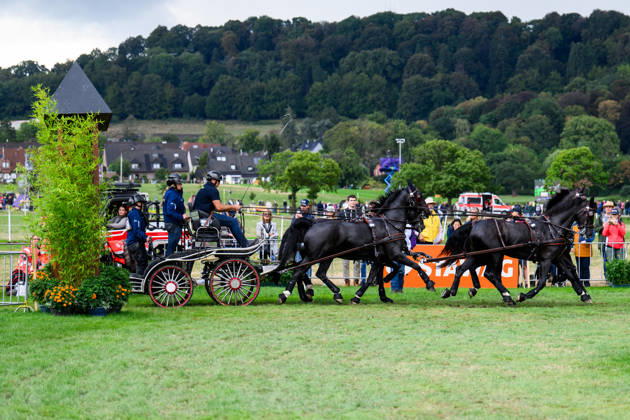 260822 Fredrik Persson of Sweden with horses Fasco, Hertog Jan, Judson and Kermit compete in the Four-in-Hand Marathon during day 12 of the 2026 FEI World Championships on August 22, 2026 in Aachen. Photo: Emma Wallskog BILDBYRAN kod EW EW0697 ridsport equestrian rid-vm 2026 2026 fei world championships bbeng ridsport-vm fyrspann drivning körning Copyright: EMMAxWALLSKOG BB260822EW014