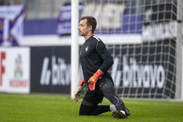 GER, Aue, Fussball, DFB-Pokal, 1. Hauptrunde, FC Erzgebirge Aue vs. TSG 1899 Hoffenheim im Bild v.l.: Martin Maennel (FC Erzgebirge Aue 01), warm up, heute in der Startelf 22.08.2026, EINS Erzgebirgsstadion Aue DFB REGULATIONS PROHIBIT ANY USE OF PHOTOGRAPHS AS IMAGE SEQUENCES AND OR QUASI-VIDEO, Copyright: HMBxMedia PaulxFritz