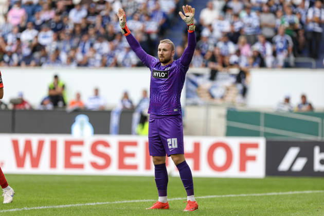 22.08.2026, GER, Fussball, Herren, DFB-Pokal, Saison 2026 2027, MSV Duisburg - SV Elversberg Nicolas Kristof (SVE) gestikuliert, Gestik Duisburg schauinsland-reisen Arena Nordrhein-Westfalen Deutschland Copyright: xAdrianxSchlüterx