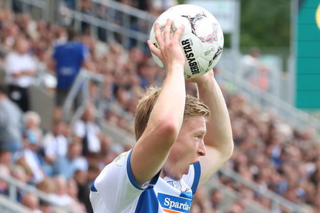 22.08.2026, xrekx, Fussball DFB Pokal 1.Runde, 1.FC Saarbruecken - Hertha BSC Berlin v.l. Julian Eitschberger (Hertha BSC) (DFL DFB REGULATIONS PROHIBIT ANY USE OF PHOTOGRAPHS as IMAGE SEQUENCES and or QUASI-VIDEO) Saarbruecken