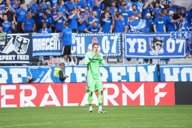 22.08.2026, eins Erzgebirgsstadion, Aue, GER, DFB Pokal, Erzgebirge Aue vs TSG Hoffenheim , Torwart Luca Philipp (Hoffenheim) (Photo by Hasan Bratic DeFodi Images) -