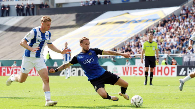 22.08.2026, xrekx, Fussball DFB Pokal 1.Runde, 1.FC Saarbruecken - Hertha BSC Berlin v.l. Niko Bretschneider (1.FC Saarbruecken) (DFL DFB REGULATIONS PROHIBIT ANY USE OF PHOTOGRAPHS as IMAGE SEQUENCES and or QUASI-VIDEO) Saarbruecken
