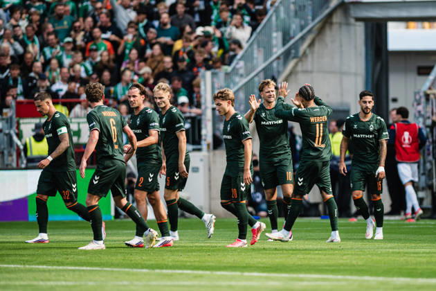 DFB-Pokal: Lüneburger SK - SV Werder Bremen, 22.08.2026 TOR, JUBEL zum 0:2 durch Niklas Füllkrug; Fußball, DFB-Pokal, 1. Runde: Lüneburger SK vs. SV Werder Bremen am 22.08.2026 im Millerntor-Stadion, Hamburg DFB REGULATIONS PROHIBIT ANY USE OF PHOTOGRAPHS AS IMAGE SEQUENCES AND OR QUASI-VIDEO. Copyright: xBEAUTIFULxSPORTS Tonhäuserx