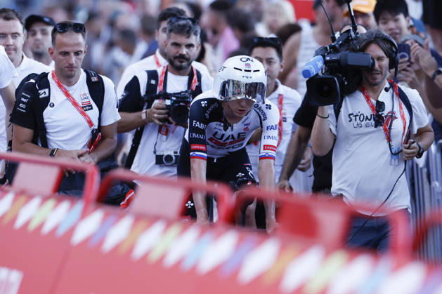 Slovene rider Tadej Pogacar (UAE Emirates) reacts after winning Tour of Spain s first stage, a 9.4 kilometers time trial in Monaco, 22 August 2026. First stage. Time trial in Monaco (9.4 km) !ACHTUNG: NUR REDAKTIONELLE NUTZUNG! Copyright: xJavierxLizónx GRAF3298 0864615101st