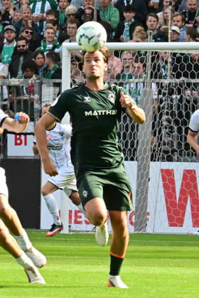 22.08.2026,GER Fußball, Männer,DFB Pokal, 1.Runde Saison 2026 2027, Hamburg, Lüneburger SK vs Werder Bremen Einzelaktion Hochformat Olivier Deman (Werder 02) DFB DFL regulations prohibit any use of photographs as image sequences and or quasi-video) Hamburg Millerntorstadion Hamburg Deutschland Copyright: xnordphotoxGmbH xWitkex