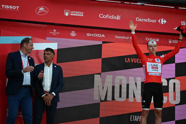 22-08-2026 Vuelta A Espana; Tappa 01 Monaco - Monaco; 2026, Uae Emirates - Xrg; Pogacar, Tadej; Pereiro, Oscar; Prudhomme, Christian; Monaco - Montecarlo;