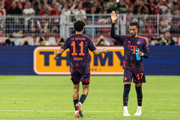 Franz-Beckenbauer-Supercup 2026: Borussia Dortmund - FC Bayern München; 22.08.2026 FC Bayern München bejubelt das Tor, 0:1 durch Nathaniel Brown (FC Bayern München, 11) Franz-Beckenbauer-Supercup 2026: Borussia Dortmund - FC Bayern München; Signal Iduna Park, Dortmund; 22.08.2026 Copyright: xBEAUTIFULxSPORTS Buriakovx