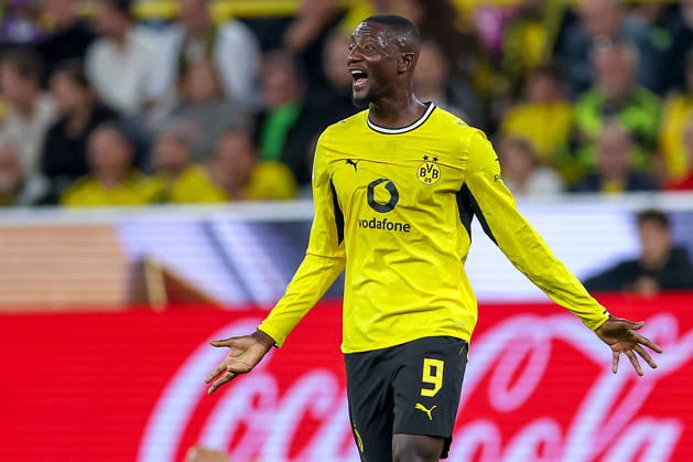 22.08.2026, Fußball, Borussia Dortmund - FC Bayern München, Signal Iduna Park, Saison 2026 2027: Serhou Guirassy (BVB 09) gestikulierend auf dem Spielfeld DFB regulations prohibit any use of photographs as image sequences and or quasi-video. Nordrhein-Westfalen Deutschland