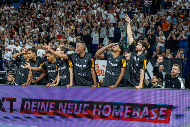 Basketball Hamburg 22.08.2026 Turkish Airlines Supercup 2026 Finale Deutschland (GER) - Kroatien (CRO) Jubel Deutschland