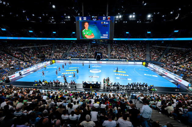 Muenchen: HBL Super Cup 2026 - SC Magdeburg - Fuechse Berlin Übersicht, Innenansicht, Spielstätte, Feature, Hylo, Zuschauer Muenchen SAP Garden Bayern Deutschland