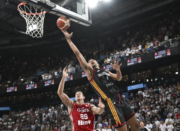 Germany v Croatia - Turkish Airlines Supercup 2026 HAMBURG, GERMANY - AUGUST 22: Croatia s Luka Bozic (29) in action against Germany s Oscar Da Silva (R) during the Turkish Airlines Basketball Supercup 2026 match between Germany and Croatia at Barclays Arena in Hamburg, Germany, on August 22, 2026. Halil Sagirkaya Anadolu Hamburg Germany. Editorial use only. Please get in touch for any other usage.  Copyright: x2026xAnadoluxHalilxSagirkayax