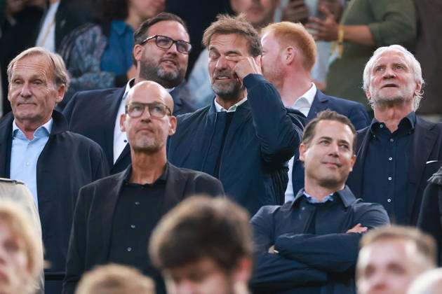 Franz Beckenbauer Supercup 2026 - Borussia Dortmund - FC Bayern München am 22.08.2026 im Signal Iduna Park in Dortmund Hans-Joachim Aki Watzke (DFB-Vizepraesident), Jürgen Juergen Klopp (Bundestrainer), Rudi Völler (Sportdirektor der deutschen Nationalmannschaft, DFB)