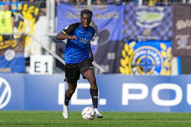 22.08.2026, xydrx, Fußball, DFB Pokal, 1. FC Saarbrücken - Hertha BSC, Saison 2026 2027, Ludwigsparkstadion: Abdoulaye Kamara (1.FC Saarbruecken, 15) DFB regulations prohibit any use of photographs as image sequences and or quasi-video. Copyright: HMBxMedia YannisxDreimann