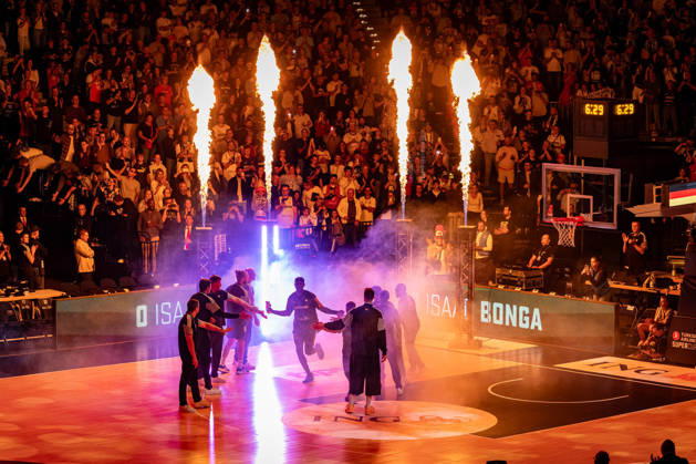 Basketball Hamburg 22.08.2026 Turkish Airlines Supercup 2026 Finale Deutschland (GER) - Kroatien (CRO) Teamvorstellung Deutschland Isaac Bonga (Deutschland, No.00)