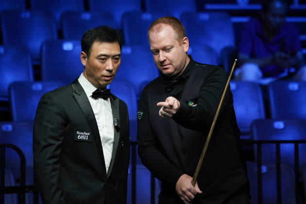 WUHAN, CHINA - AUGUST 23: Jordan Brown of Northern Ireland reacts in the first round match against Chris Wakelin of England on day 1 of Wuhan Open 2026 at the Optics Valley Gymnasium of Huazhong University of Science and Technology on August 23, 2026 in Wuhan, Hubei Province of China. Copyright: xTaixChengzhex 111661654931