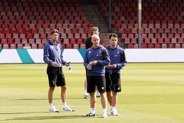 DEVENTER , 23-08-2026 , Stadium De Adelaarshorst , season 2026 2027 , Dutch Eredivisie football . match between Go Ahead Eagles and ADO Den Haag, Picture shows players ADO on the pitch Go Ahead Eagles - ADO  x205965691x Copyright:
