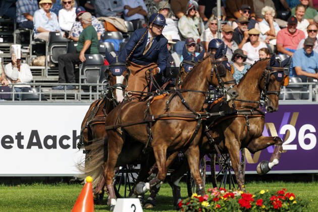 AACHEN - FEI World Championships 2026, AACHEN - FEI World Championships 2026 NAPROUS Daniel (GBR), Ippon, Jack, Lord P.C, Lyzander .V, Onno Stuntman Star Wars, Davinci Code, Games of Thrones and more FEI Driving World Championship, WM, Weltmeisterschaft Four-in-Hand Team & Individual Cones Kegelfahren Aachen, Reitstadion Soers 23. August 2026 -