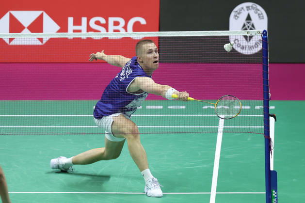 Thom Gicquel of France and Delphine Delrue of France in action during a final match of mix double during the BWF World Championships 2026 at Indira Gandhi Indoor Stadium, in New Delhi on August 23, 2026. New Delhi India Copyright: xAnshumanxAkashx