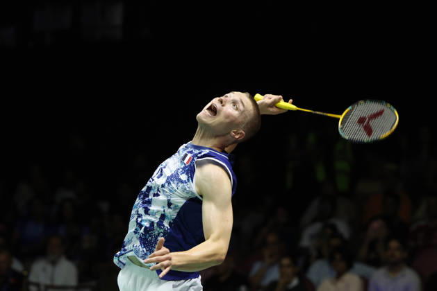 Thom Gicquel of France and Delphine Delrue of France in action during a final match of mix double during the BWF World Championships 2026 at Indira Gandhi Indoor Stadium, in New Delhi on August 23, 2026. New Delhi India Copyright: xAnshumanxAkashx