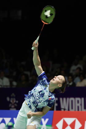 Thom Gicquel of France and Delphine Delrue of France in action during a final match of mix double during the BWF World Championships 2026 at Indira Gandhi Indoor Stadium, in New Delhi on August 23, 2026. New Delhi India Copyright: xAnshumanxAkashx