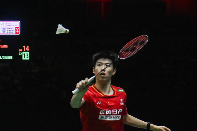 August 23, 2026, New Delhi, Delhi, India: China s Feng Yan Zhe in action and Huang Dong Ping (not pictured) against France s Thom Gicquel and Delphine Delrue during Mixed Doubles Finals of the BWF World Championships 2026 in New Delhi, India on August 23, 2026. India BWF Championships 2026 - ZUMAj168 20260823_zip_j168_005 Copyright: xKabirxJhangianix