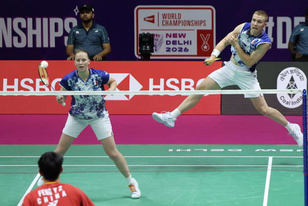 Thom Gicquel and Delphine Delrue Badminton World Champions - New Delhi Thom Gicquel of France and Delphine Delrue of France compete in the final match of mixed doubles during the BWF World Championships 2026 at Indira Gandhi Indoor Stadium in New Delhi, India on August 23, 2026. Photo by Anshuman Akash ABACAPRESS.COM New Delhi India Copyright: xAkashxAnshuman ABACAx