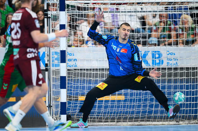 Muenchen: HBL Super Cup 2026 - SC Magdeburg - Fuechse Berlin Torhueter Matej Mandic (Magdeburg) Muenchen SAP Garden Bayern Deutschland