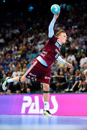 Muenchen: HBL Super Cup 2026 - SC Magdeburg - Fuechse Berlin Tobias Grondahl (Berlin) Muenchen SAP Garden Bayern Deutschland