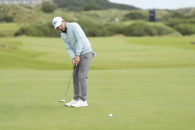 BALMEDIE, SCOTLAND - AUG 23: Lukas Nemecz (AUT) putts on the 2nd green during Round 4 at the 2026 Nexo Championship at the Trump International Golf Links, Balmedie on August 23, 2026 in Aberdeenshire, Scotland The 2026 Nexo Championship