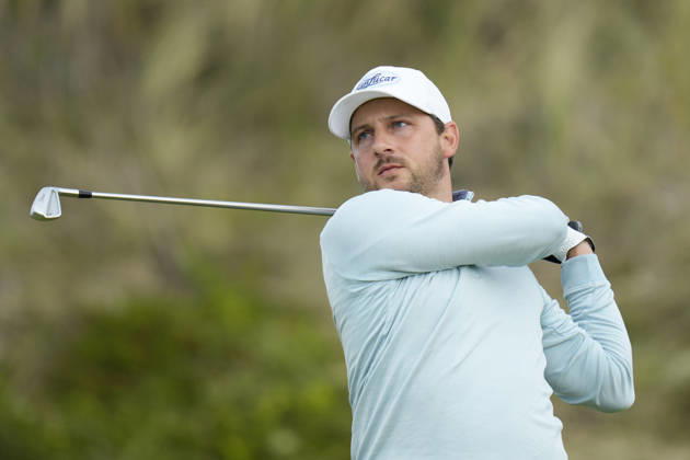 BALMEDIE, SCOTLAND - AUG 23: Lukas Nemecz (AUT) plays from the third tee during Round 4 at the 2026 Nexo Championship at the Trump International Golf Links, Balmedie on August 23, 2026 in Aberdeenshire, Scotland The 2026 Nexo Championship