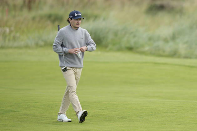 BALMEDIE, SCOTLAND - AUG 23: Maximilian Steinlechner (AUT) walks up the second fairway during Round 4 at the 2026 Nexo Championship at the Trump International Golf Links, Balmedie on August 23, 2026 in Aberdeenshire, Scotland The 2026 Nexo Championship