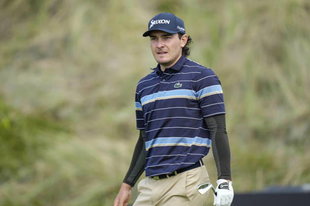 BALMEDIE, SCOTLAND - AUG 23: Maximilian Steinlechner (AUT) walks from the third tee during Round 4 at the 2026 Nexo Championship at the Trump International Golf Links, Balmedie on August 23, 2026 in Aberdeenshire, Scotland The 2026 Nexo Championship