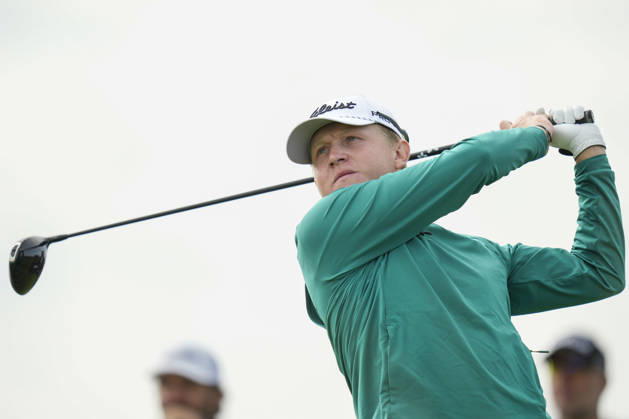 BALMEDIE, SCOTLAND - AUG 23: Albin Bergstrom (SWE) plays from the third tee during Round 4 at the 2026 Nexo Championship at the Trump International Golf Links, Balmedie on August 23, 2026 in Aberdeenshire, Scotland The 2026 Nexo Championship