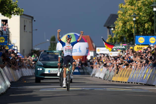 Lidl Deutschland Tour, Etappe 3, 22.08.2026 Giulio Pellizzari (ITA, Red Bull - BORA - hansgrohe) Bad Dürkheim Germany Copyright: xCarlaxHilgerx