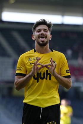 Bern, Switzerland - August 23: Armin Gigovic (8 YB) celebrates his goal during the Brack Super League match between BSC Young Boys and FC Vaduz at Stadion Wankdorf on August 23, 2026 in Bern, Switzerland. Copyright: xKjetilxWaberx xSPPx Sportspressphoto_SPR213553