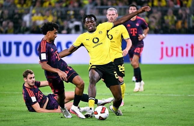 Dortmund, Germany, 1. Bundesliga, Supercup, Signal Iduna Park Dortmund, Bor. Dortmund vs FC Bayern München 1:2; Joane Gadou (BVB), Nathaniel Brown (FCB). Action