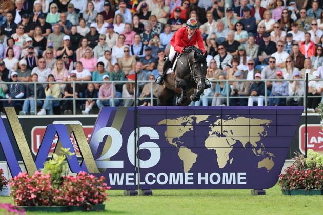Daniel Deusser (GER, Deutschland) mit Pferd Otello de Guldenboom , Springen, FEI Jumping World Championship, WM, Weltmeisterschaft , FEI Jumping World Championship, Competition Individual Final, Longines-Prize, Longines-Preis, Finale Einzelwertung, Jumping , AACHEN - FEI World Championships 2026, Weltfest des Pferdesports, Reitsport Weltmeisterschaft 2026, Aachen 2026, Welcome Home 2026, Aachener Soers, 11. bis 23. August 2026, Reitsport, 23.08.2026, Aachen Aachener Soers Deutschland