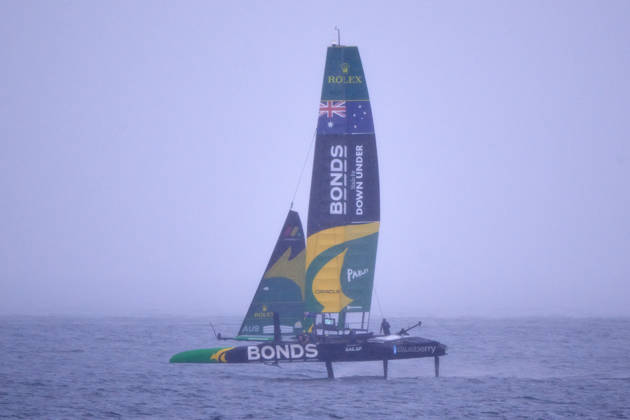 GER, Sail GP, Rockwool Germany Sail Grand Prix, Sassnitz, 22.-23.08.2026, Deutschland, Samstag, 23.08.2026, Renntag 2, BONDS FLYING ROOS - Sail GP Team - Australia; Driver - Tom Slingsby, im finalen Rennen, GER, Sail GP, Rockwool Germany Sail Grand Prix, Sassnitz, 22.-23.08.2026, Deutschland, Samstag, 23.08.2026, Renntag 2, Copyright: xClaudiusxRauchx