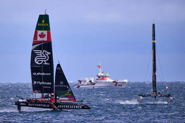 GER, Sail GP, Rockwool Germany Sail Grand Prix, Sassnitz, 22.-23.08.2026, Deutschland, Samstag, 23.08.2026, Renntag 2, NORTHSTAR - Sail GP TeaM - CANADA; Driver - Giles Scott, ARTEMIS - Sali GP Team - Sweden; Driver - Nathan Outteridge, GER, Sail GP, Rockwool Germany Sail Grand Prix, Sassnitz, 22.-23.08.2026, Deutschland, Samstag, 23.08.2026, Renntag 2, Copyright: xClaudiusxRauchx