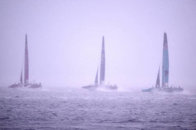 GER, Sail GP, Rockwool Germany Sail Grand Prix, Sassnitz, 22.-23.08.2026, Deutschland, Samstag, 23.08.2026, Renntag 2, EMIRATES GBR - Sail GP Team - Great Britain; Driver - Dylan Fletcher, ARTEMIS - Sali GP Team - Sweden; Driver - Nathan Outteridge, U.S. SAIL GP TEAM - United States; Driver - Taylor Canfield,, GER, Sail GP, Rockwool Germany Sail Grand Prix, Sassnitz, 22.-23.08.2026, Deutschland, Samstag, 23.08.2026, Renntag 2, Copyright: xClaudiusxRauchx