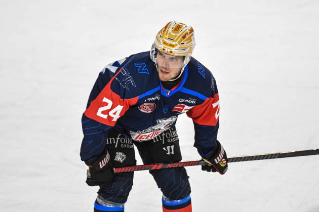 Nuernberg Ice Tigers vs. Loewen Frankfurt, Eishockey, Deutsche Eishockey Liga, Penny DEL, Vorbereitungsspiel, Gaeuboden Cup, Saison 2026 2027 am 23.08.2026 Marcus Weber (Nuernberg Ice Tigers), Eishockey Herren, Deutsche Eishockey Liga, Penny DEL, Vorbereitungsspiel, Gaeuboden Cup, Saison 2026 2027 am 23.08.2026 im Eisstadion am Pulverturm, Nuernberg Ice Tigers (blau) gegen Loewen Frankfurt (weiss)