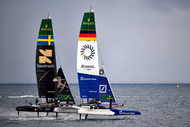 GER, Sail GP, Rockwool Germany Sail Grand Prix, Sassnitz, 22.-23.08.2026, Deutschland, Samstag, 23.08.2026, Renntag 2, ARTEMIS - Sali GP Team - Sweden; Driver - Nathan Outteridge, GERMANY BY DEUTSCHE BANK - Sail GP Team - Germany; Driver - Erik Kosegarten-Heil, GER, Sail GP, Rockwool Germany Sail Grand Prix, Sassnitz, 22.-23.08.2026, Deutschland, Samstag, 23.08.2026, Renntag 2, Copyright: xClaudiusxRauchx