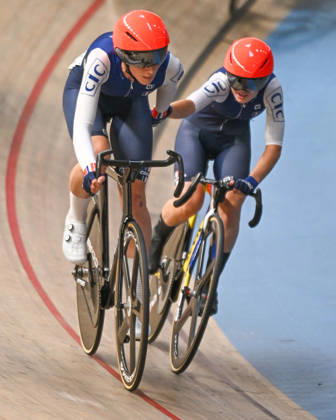 2026 UCI Junior Track World Championships Picture by Mathew Wells SWpix.com - 23 08 2026 - Cycling - 2026 UCI Junior Track World Championships - Heusden-Zolder, Flanders, Belgium - Women Madison Final - Jessica Rouat and Zoe Bihan of France Copyright: x xSWpix.comx(t axPhotographyxHubxLtd)xMathewxWells SWpix.comx SWP-3030-19244