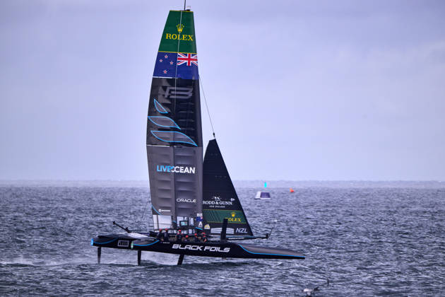 GER, Sail GP, Rockwool Germany Sail Grand Prix, Sassnitz, 22.-23.08.2026, Deutschland, Samstag, 23.08.2026, Renntag 2, BLACK FOILS - Sail GP Team - New Zealand; Driver - Peter Burling, GER, Sail GP, Rockwool Germany Sail Grand Prix, Sassnitz, 22.-23.08.2026, Deutschland, Samstag, 23.08.2026, Renntag 2, Copyright: xClaudiusxRauchx