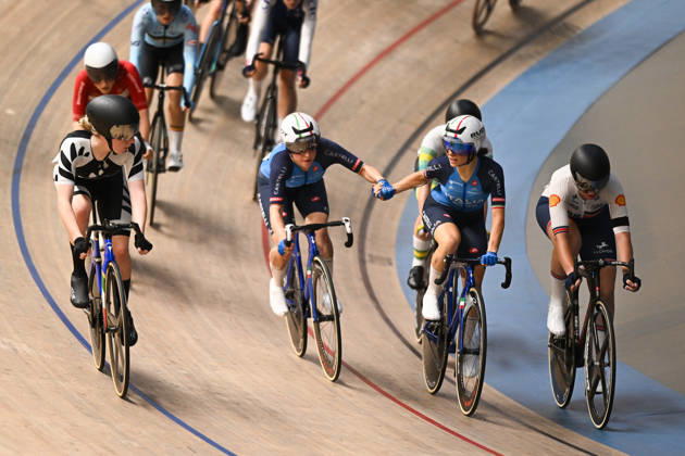 2026 UCI Junior Track World Championships Picture by Mathew Wells SWpix.com - 23 08 2026 - Cycling - 2026 UCI Junior Track World Championships - Heusden-Zolder, Flanders, Belgium - Women Madison Final - Agata Campana and Matilde Rossignoli of Italy Copyright: x xSWpix.comx(t axPhotographyxHubxLtd)xMathewxWells SWpix.comx SWP-3030-19257